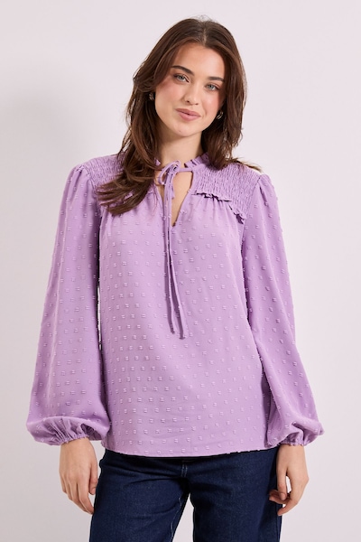 Dorothy Perkins Tie Neck Long Sleeve Blouse Lilac