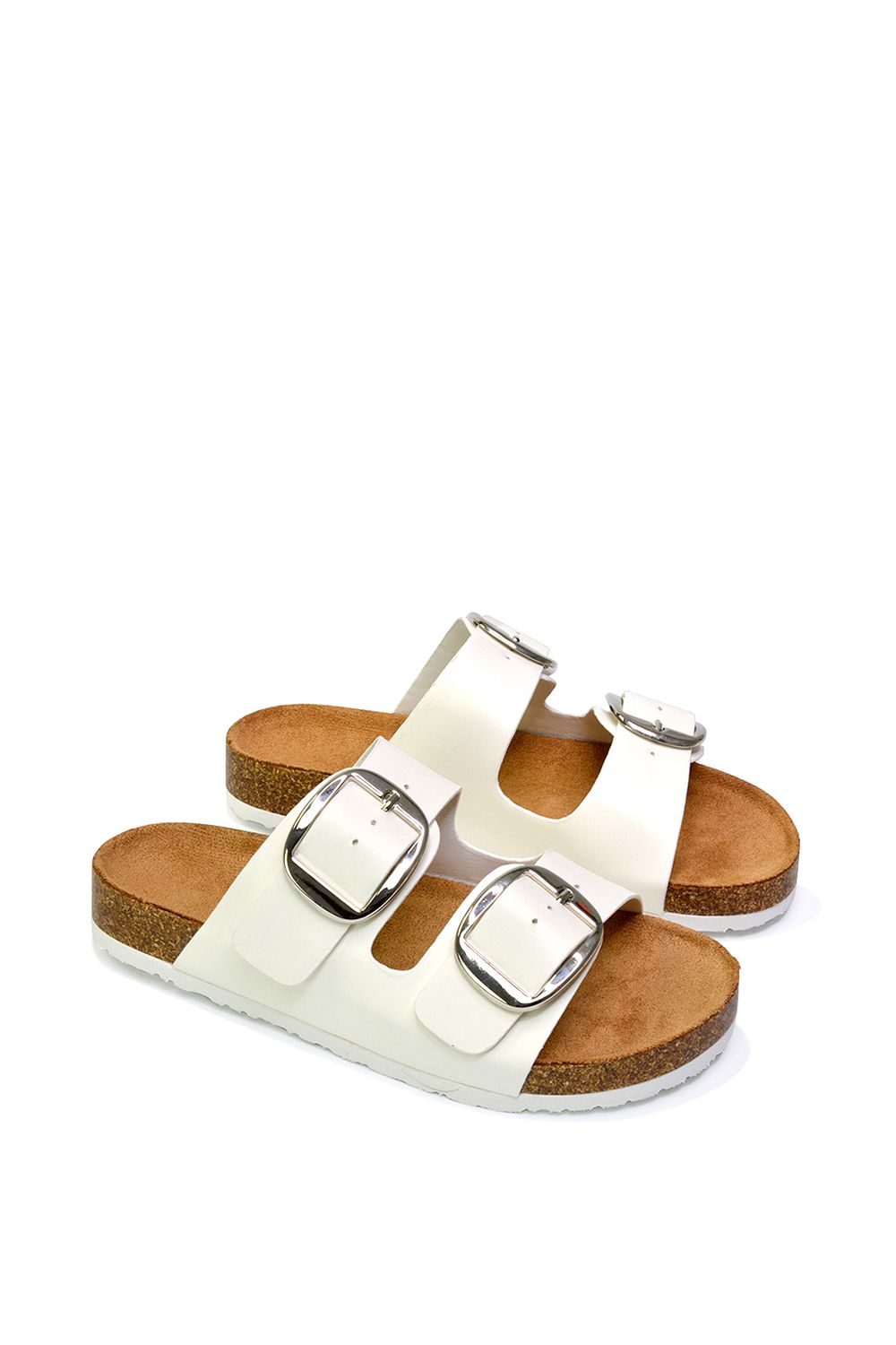 XY London 'Dolly' Slip On Slider Double Buckle Flat Sandals image 3