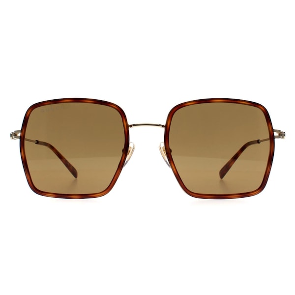 Gucci Square Havana Gold Brown GG1848S