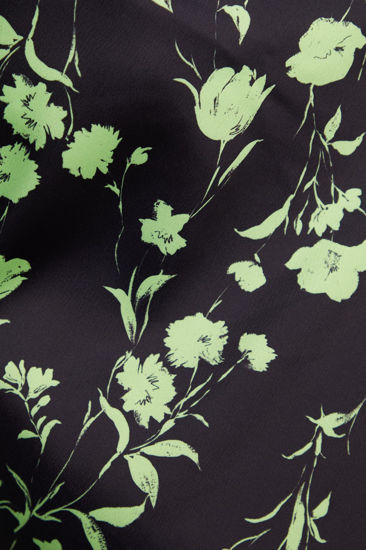 Warehouse HCD Print Satin Bias Midi Skirt Lime image 4