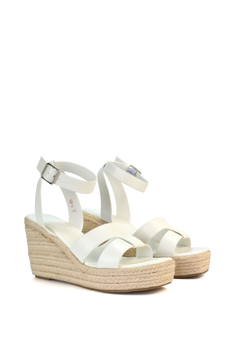 XY London 'Kala' Espadrille Strappy Platform Wedge Heel Sandals With Ankle Strap image 3