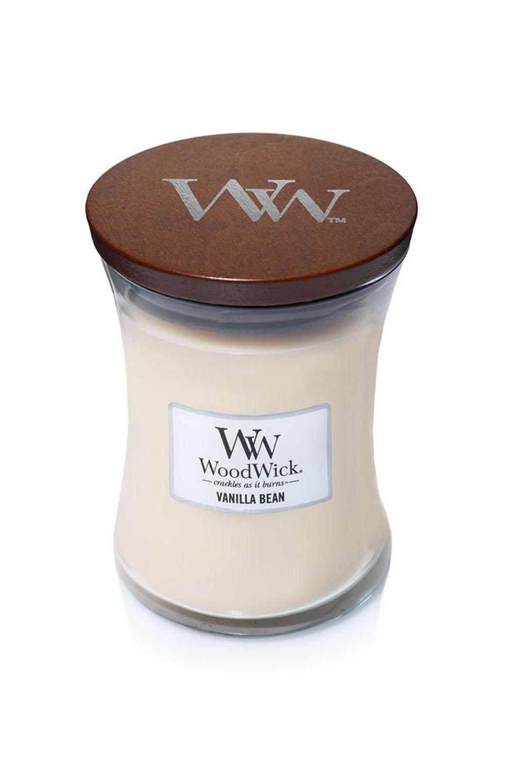 Woodwick Vanilla Bean Medium Candle Cream image 1