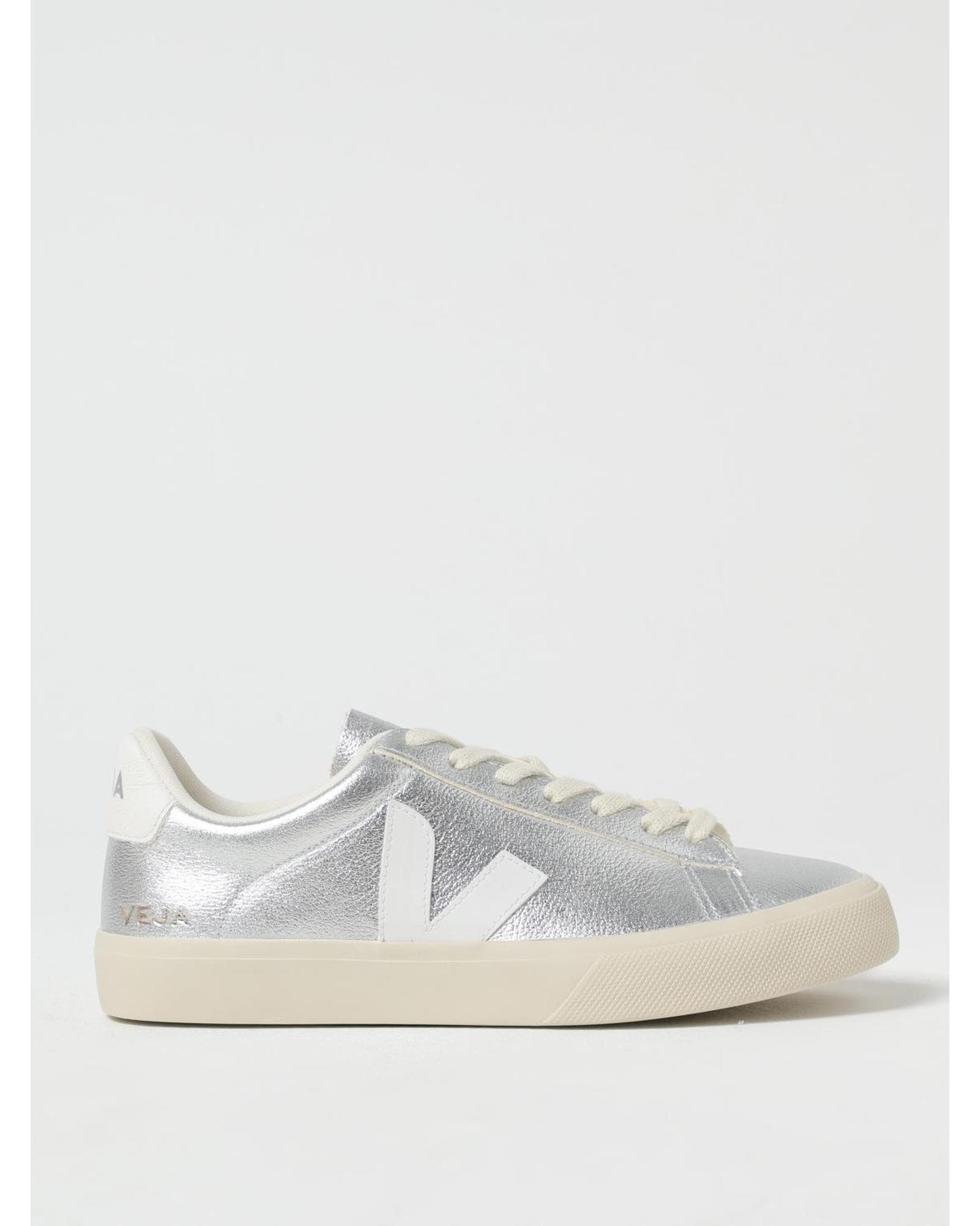 Veja Esplar Metallic Silver Leather Sneakers Wo