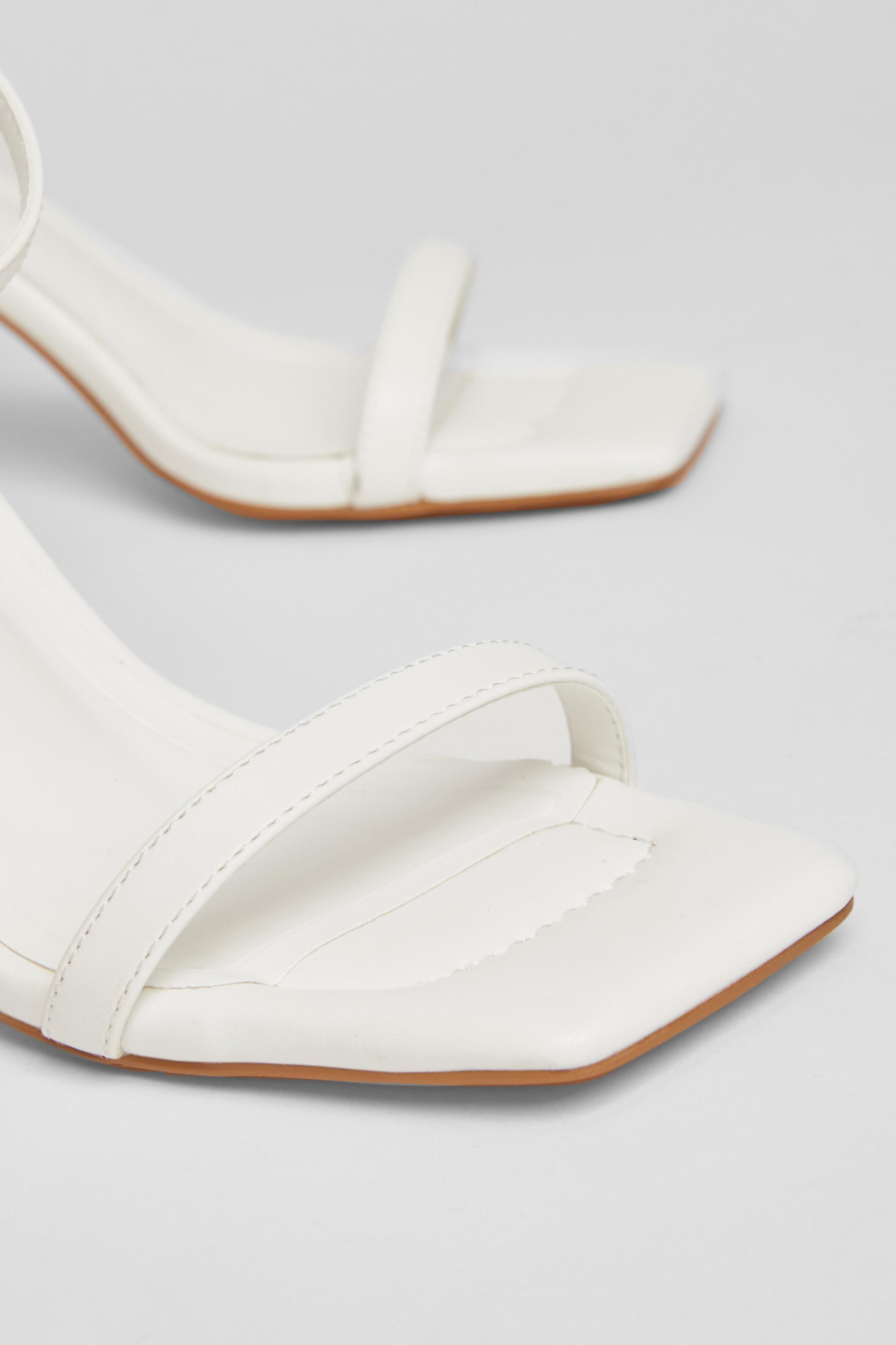 Quiz White Barely There Block Heels image 4