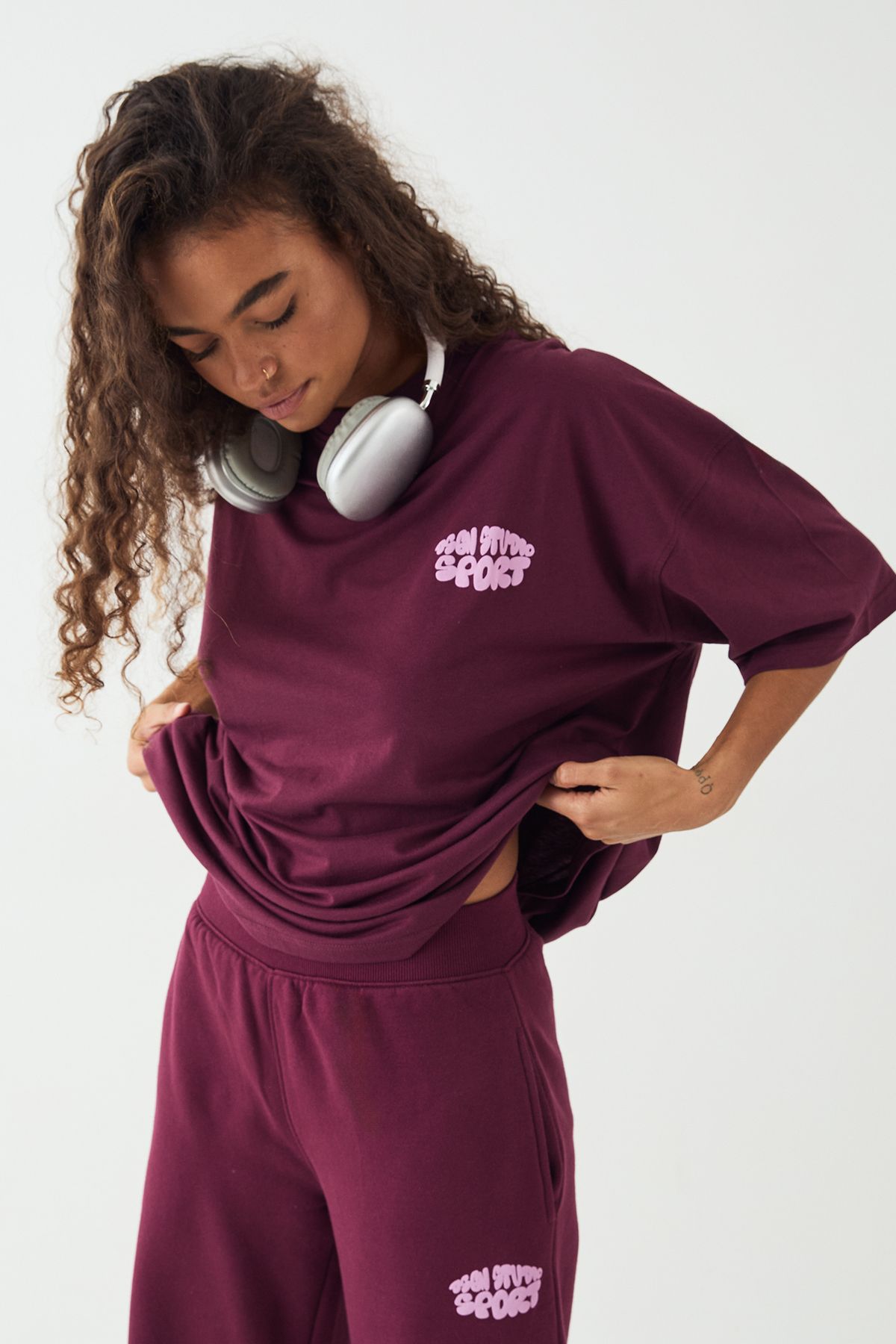 DSGN Studio DSGN Studio Sport Bubble Oversized T-Shirt Plum image 3