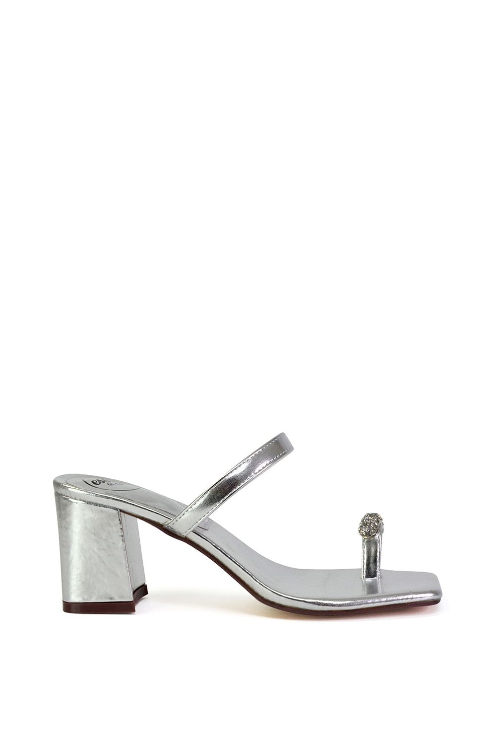 XY London 'Daiquiri' Double Strap Square Toe Ring Block Heel Sandals image 1