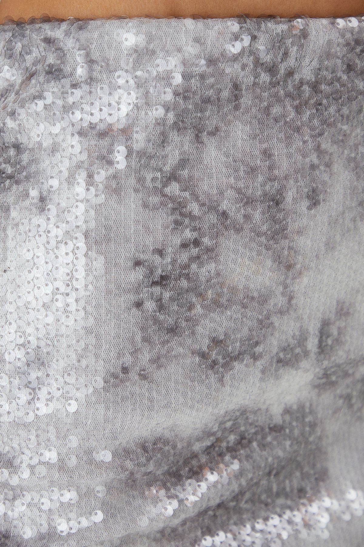 MissPap Patterned Sequin Mini Skirt Grey image 5