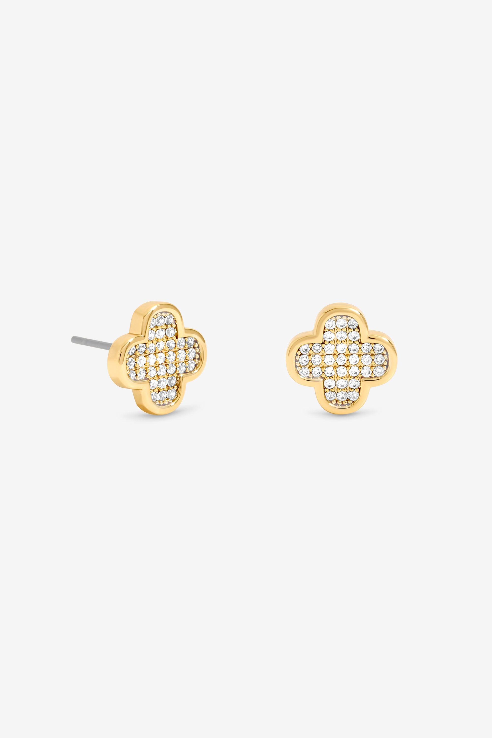 Jon Richard Gold Plated Micro Pave Stud Earrings image 1