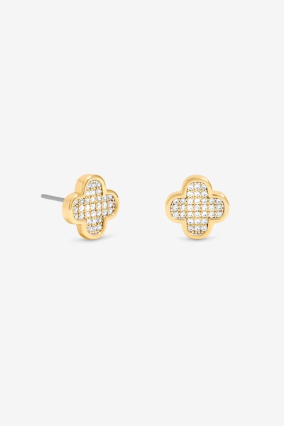 Jon Richard Gold Plated Micro Pave Stud Earrings