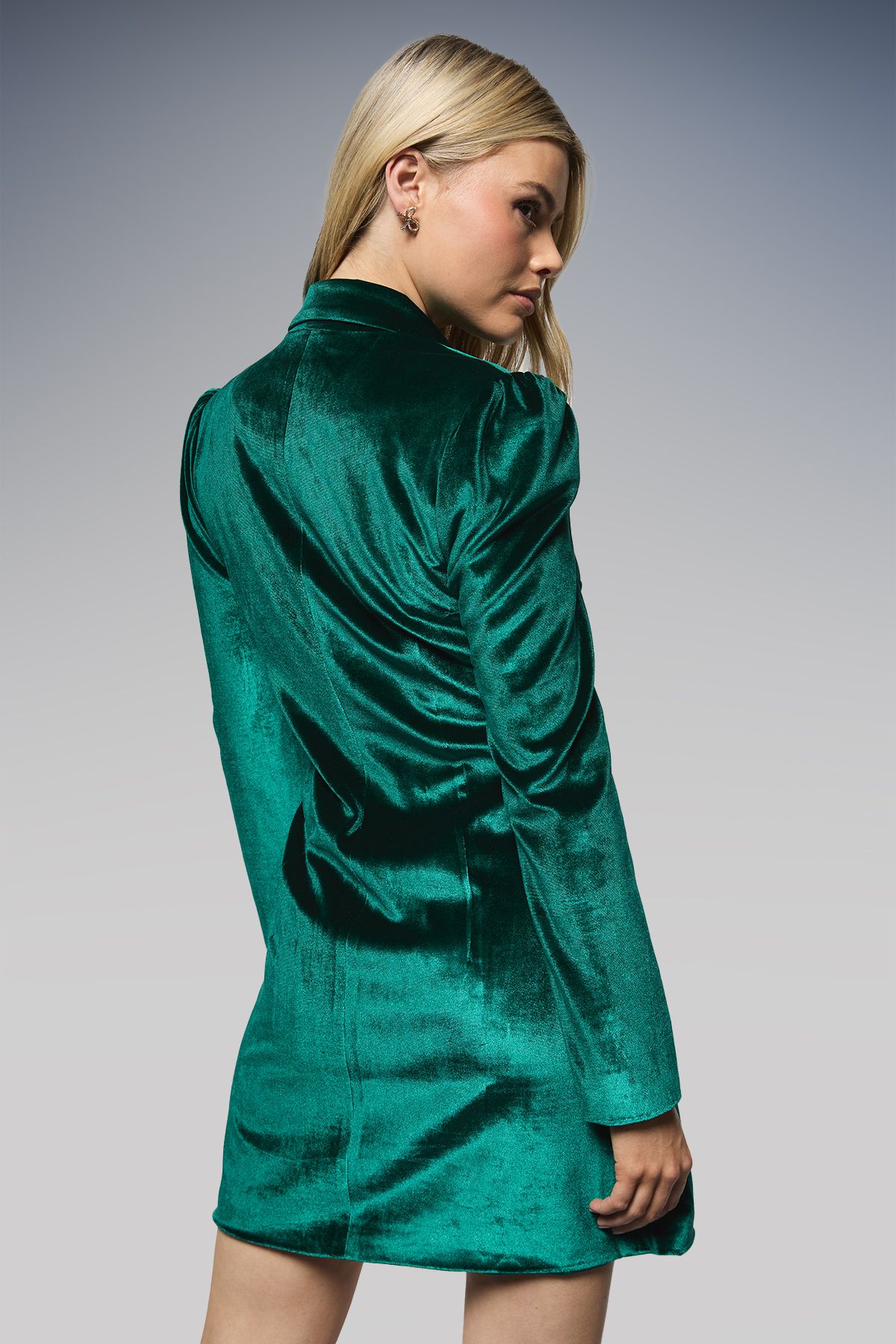 Dorothy Perkins Velvet Blazer Dress Green image 3