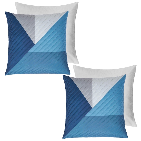 OHS 2 Pack Geometric Pinsonic Filled Cushion Covers - 45 x 45cm