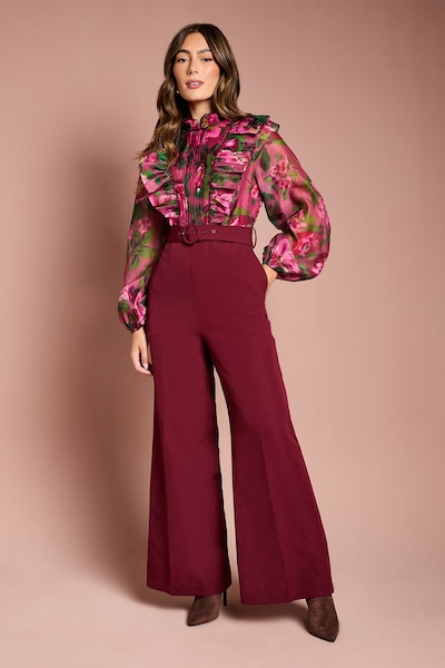 Coast Organza Blouse Jumpsuit Plum