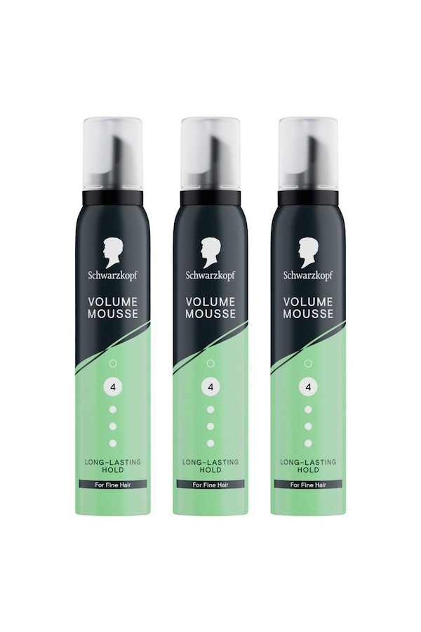 Schwarzkopf ''Mousse' Volume HL4, 200ml Strong Hold Foam for Curly Hair, 3 Pack