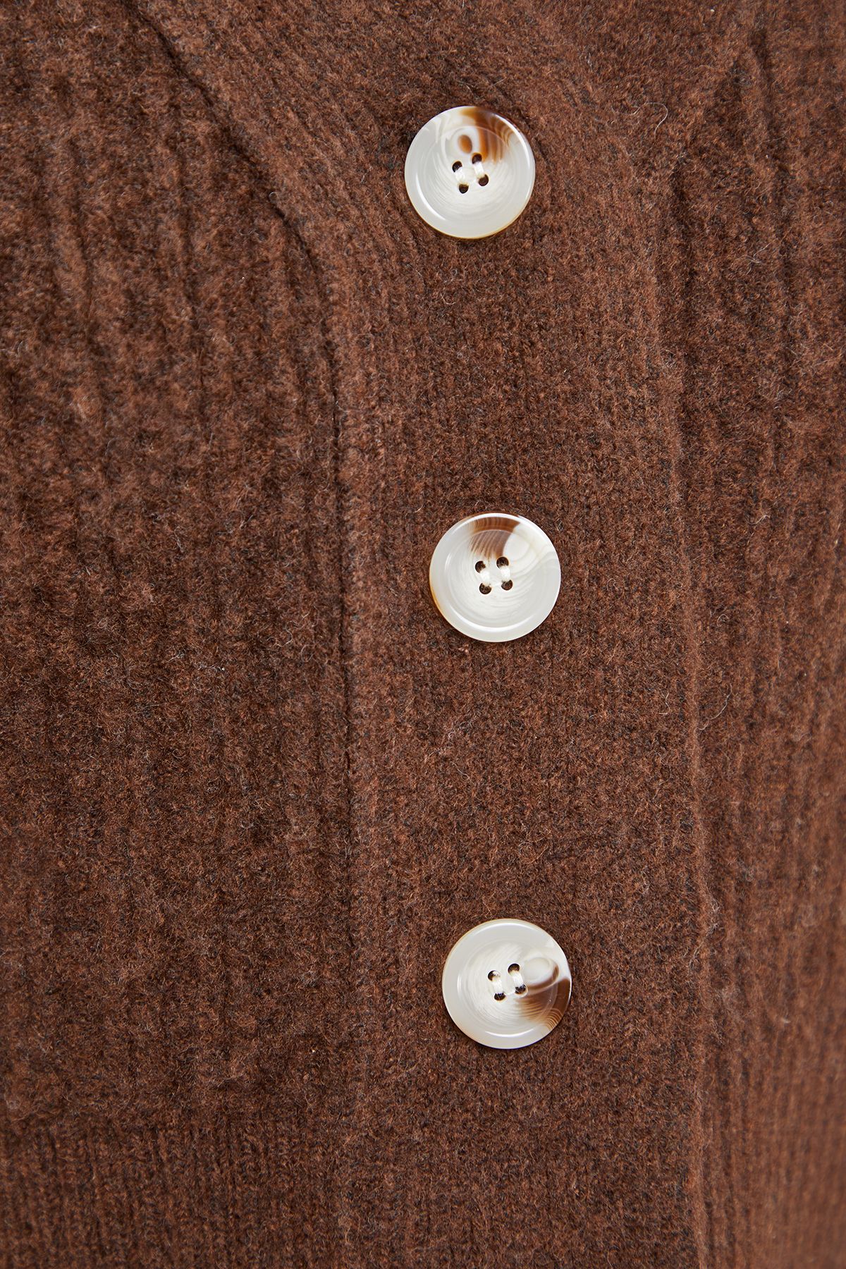 Oasis Stitchy V Neck Cardigan Chocolate image 5