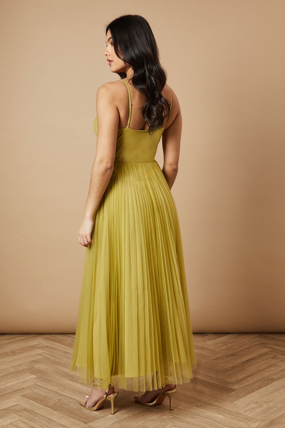 Oasis Corset Detail Maxi Dress Soft Lime image 3