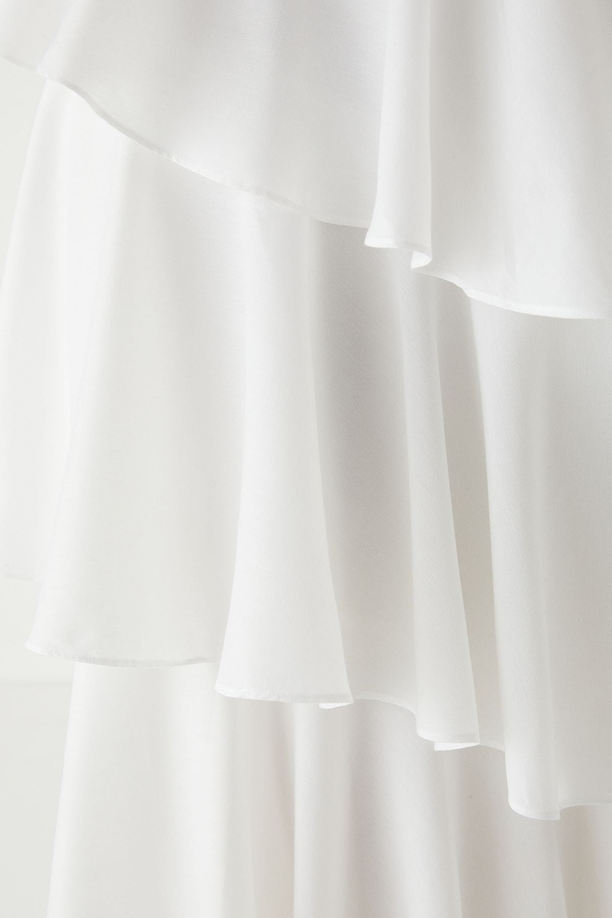 MissPap Tie Back Frill Layered Maxi Dress White image 5