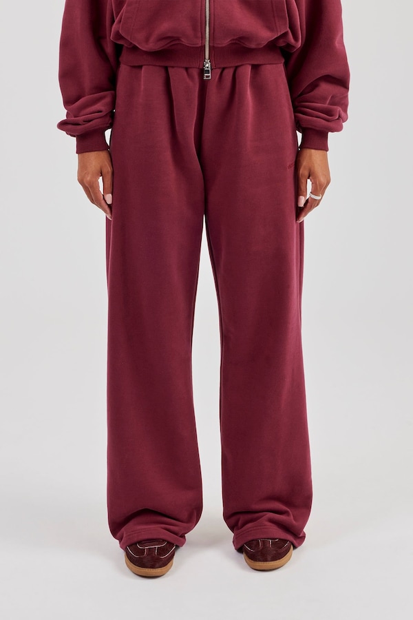Cernucci Wide Leg Jogger - Burgundy