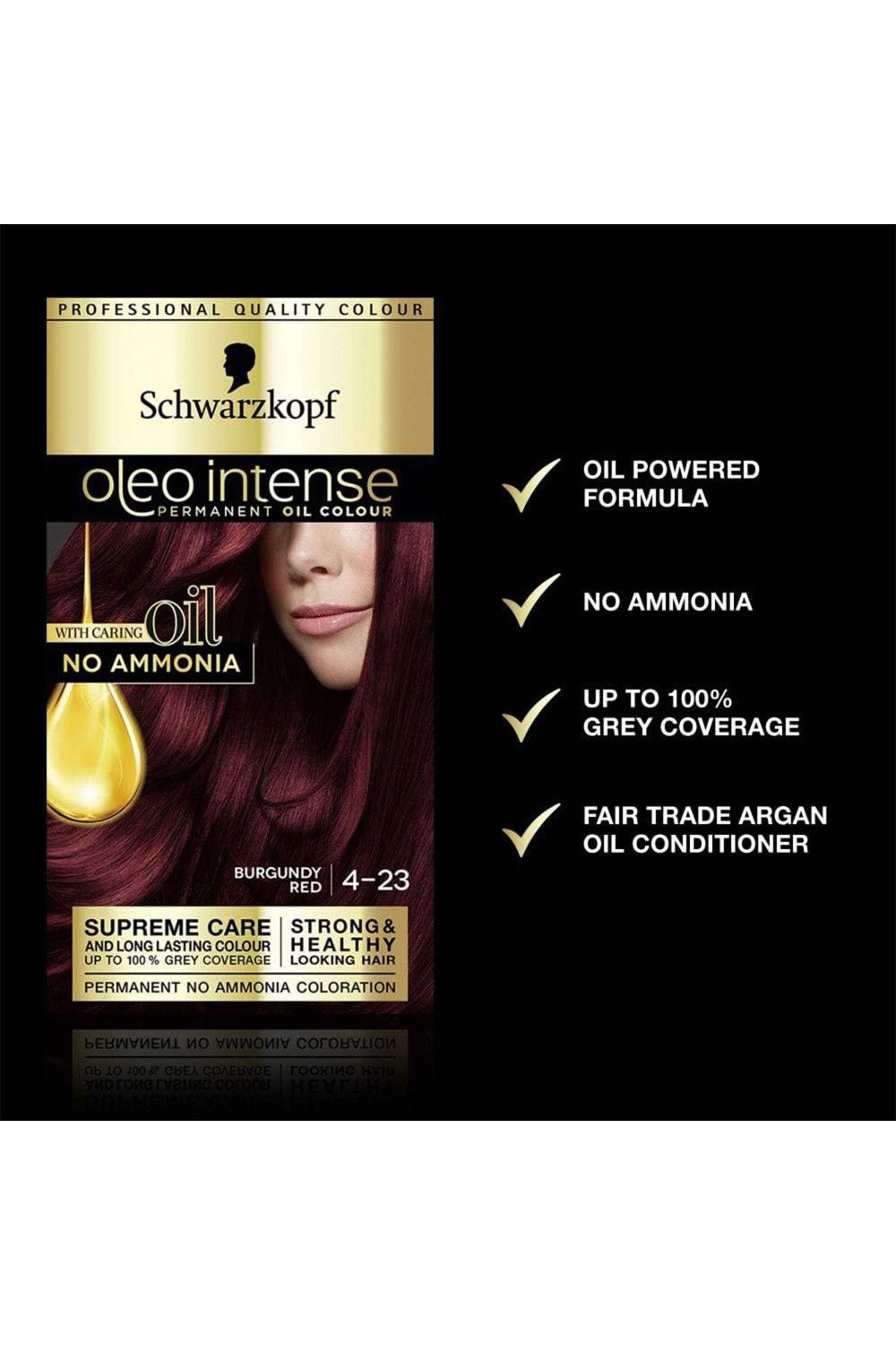 Schwarzkopf Oleo Intense 4-23 'Oil Colour' Ammonia Free Burgundy Red 3x image 5
