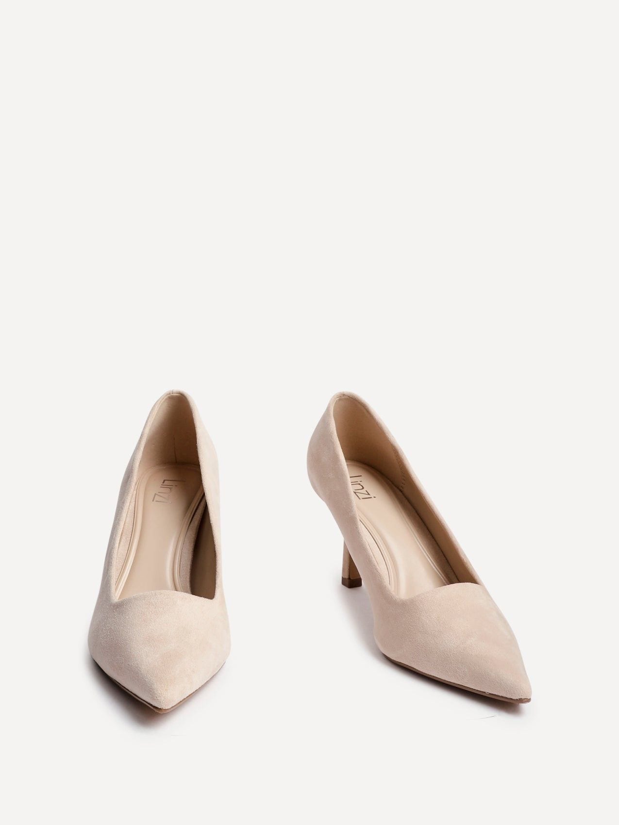 Linzi Kat Nude Faux Suede Court Heels image 3