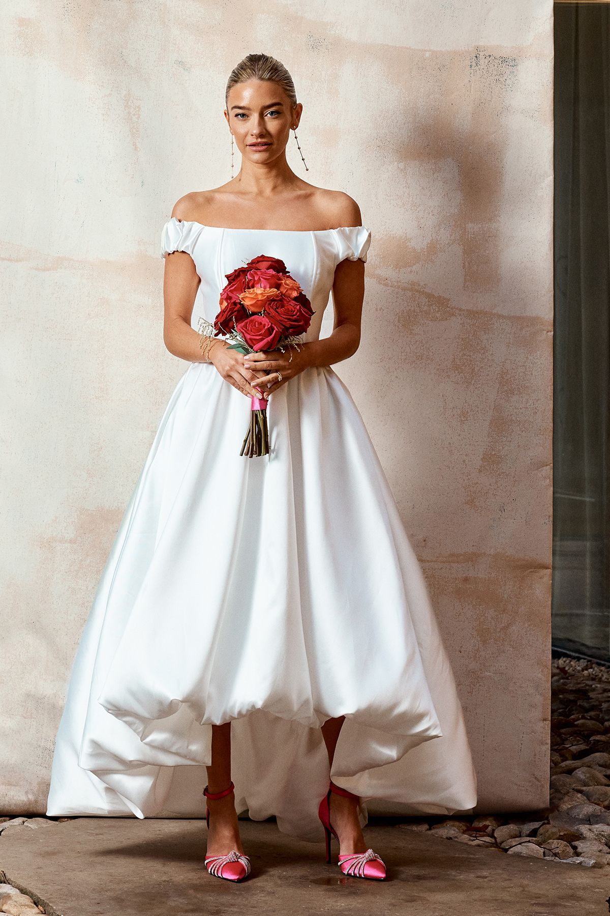 Coast High Low Hem Puffball Wedding Dress Ivory image 1