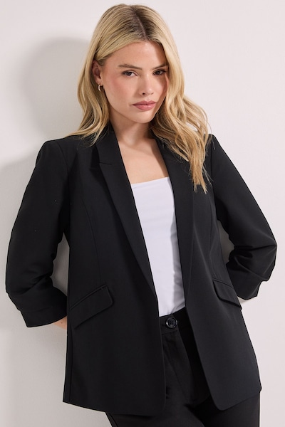 Dorothy Perkins Ruched Sleeve Blazer Black