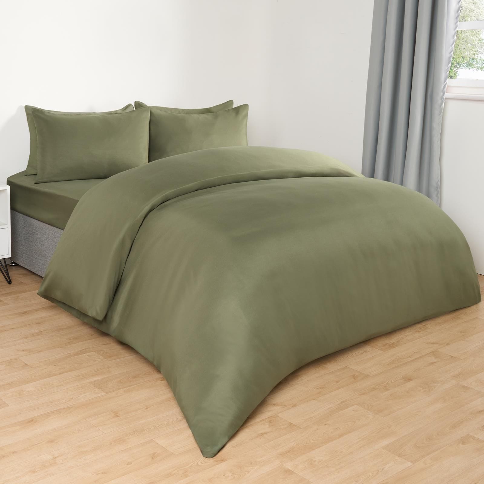OHS Plain Dyed Duvet Cover with Pillowcase Bedding Set image 2