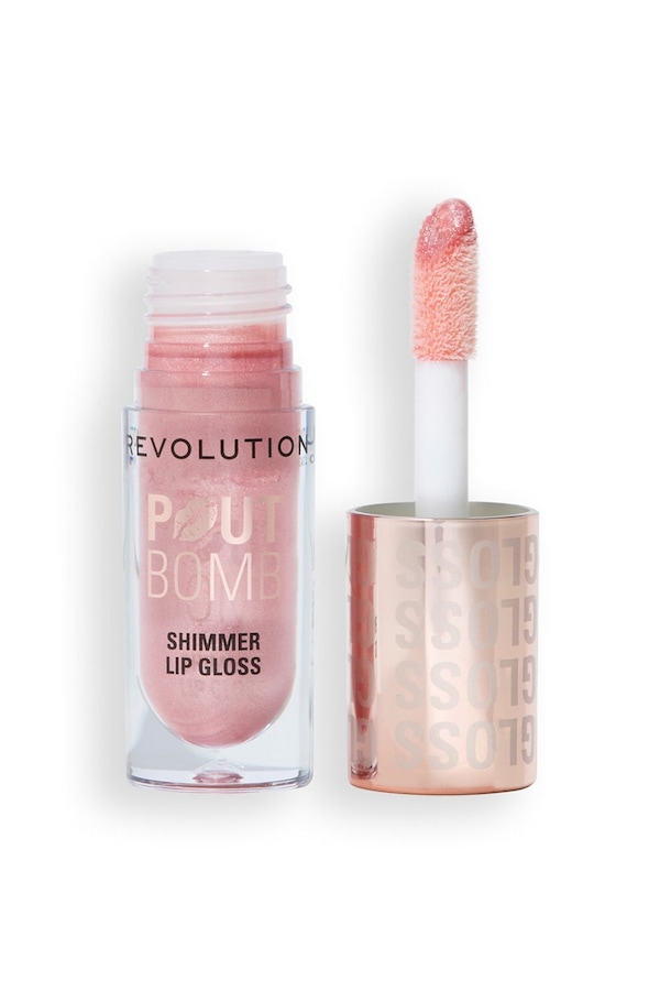Revolution Pout Bomb Shimmer Lip Gloss Shine Pink