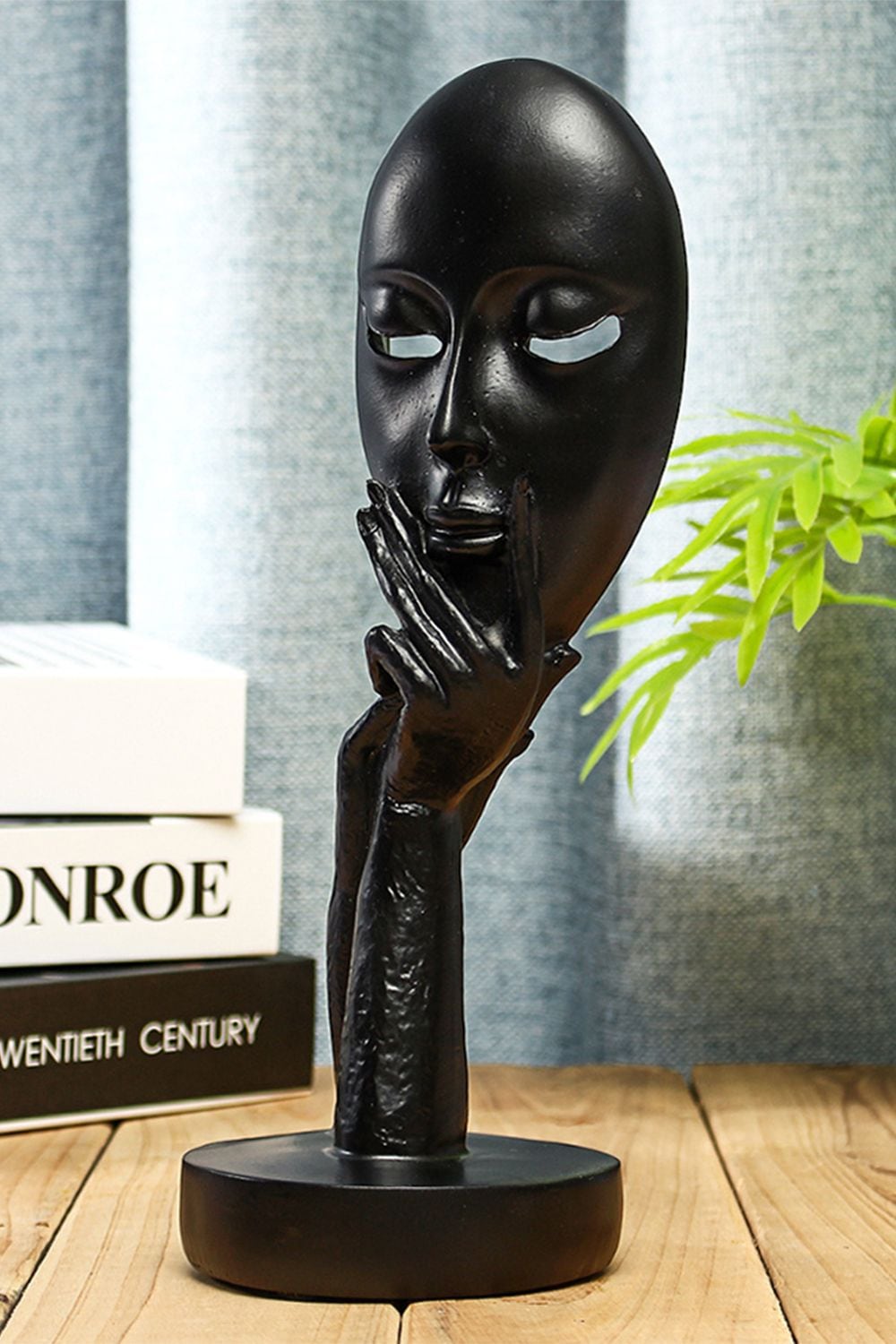 Living and Home 10cm Dia x 29cm H Abstract Art Meditation Sculpture Resin Mask Ornaments image 4