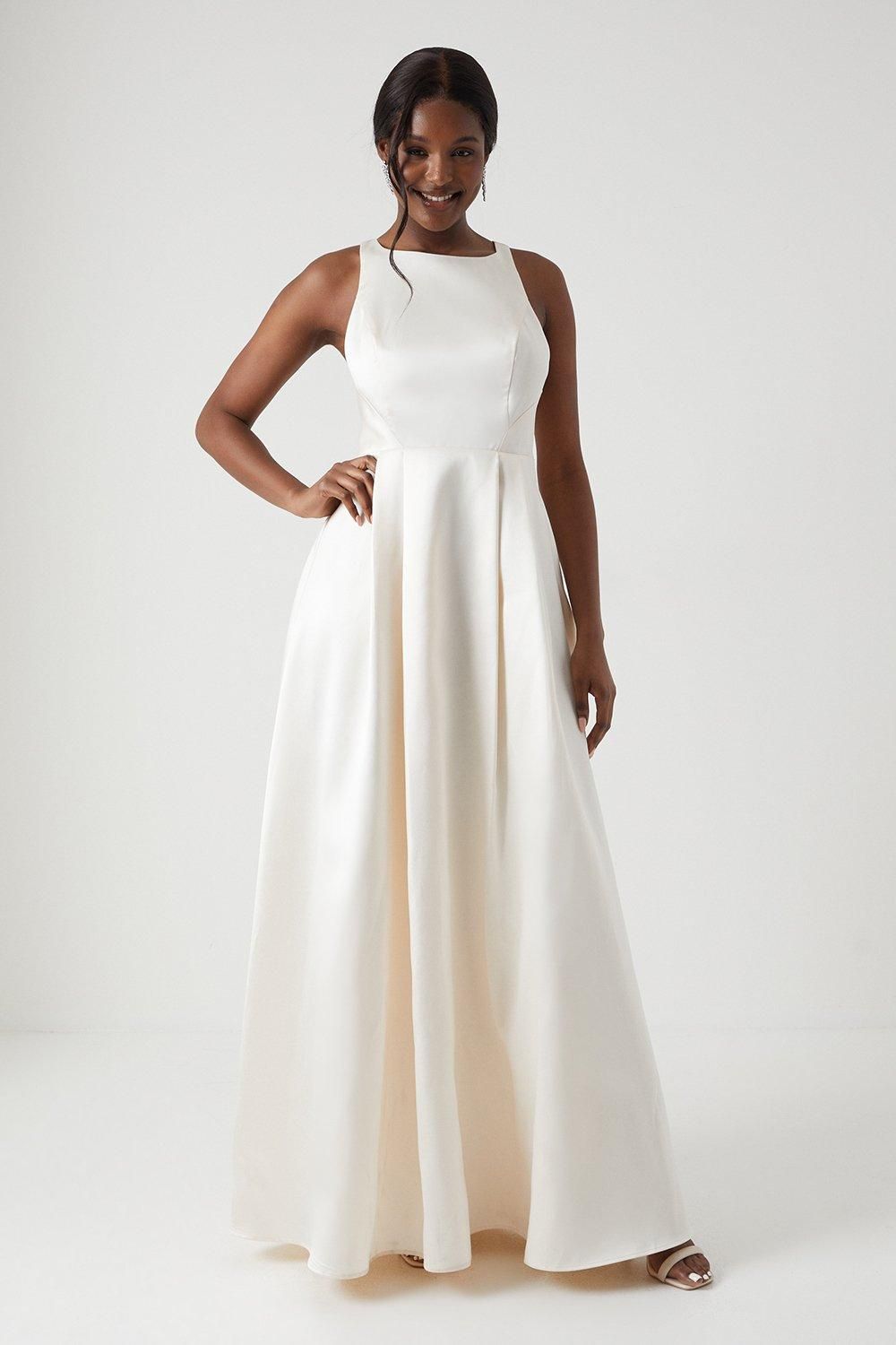 Coast Cross Back Twill Ecru Maxi Wedding Dress Ecru image 1