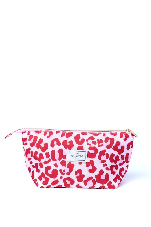 The Flat Lay Co Essential Pouch in Pink Leopard Multi