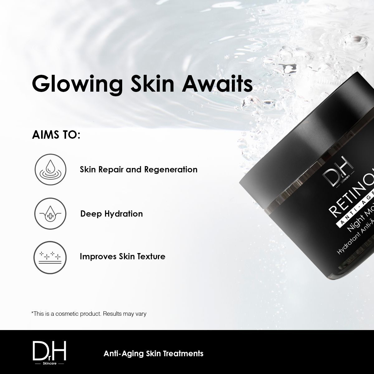 Dr H Retinol Anti-Ageing Night Moisturiser 60ml image 2