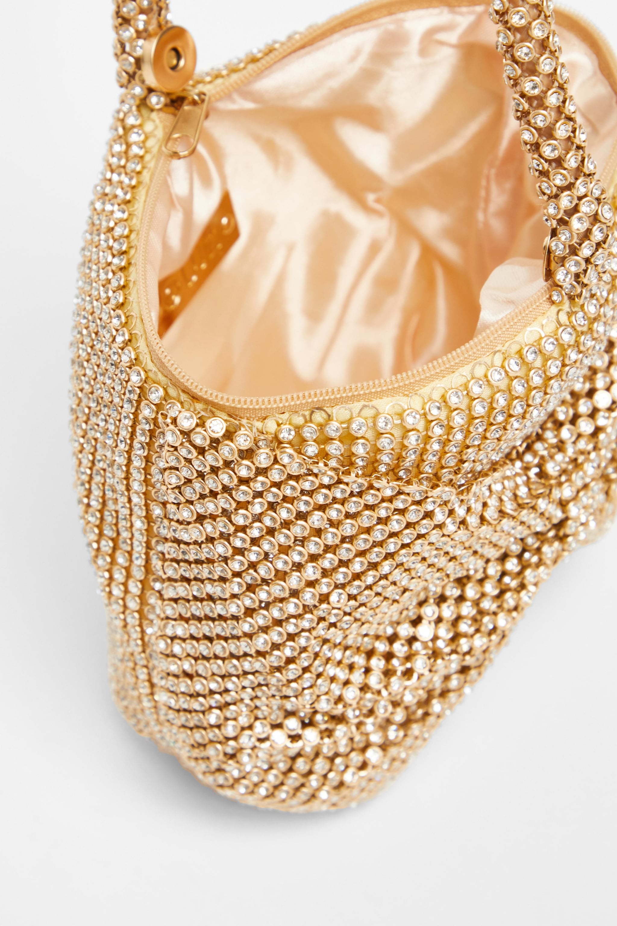 Quiz Gold Diamante Pouch Bag image 2