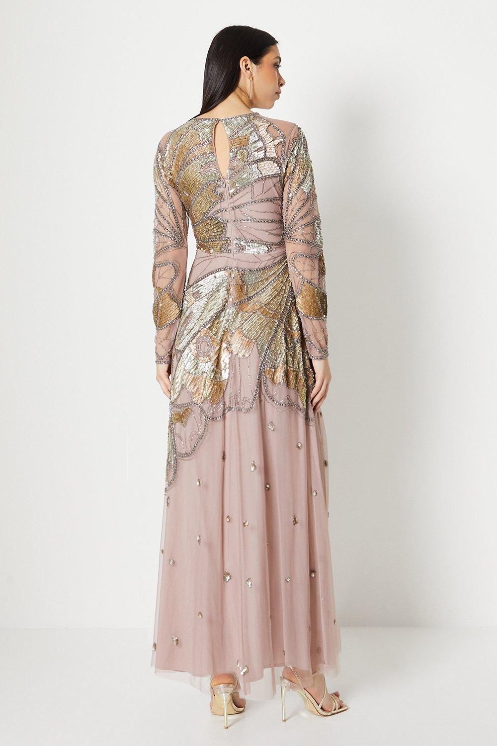 Coast Premium Hand Embellished Maxi Dress Blush image 3