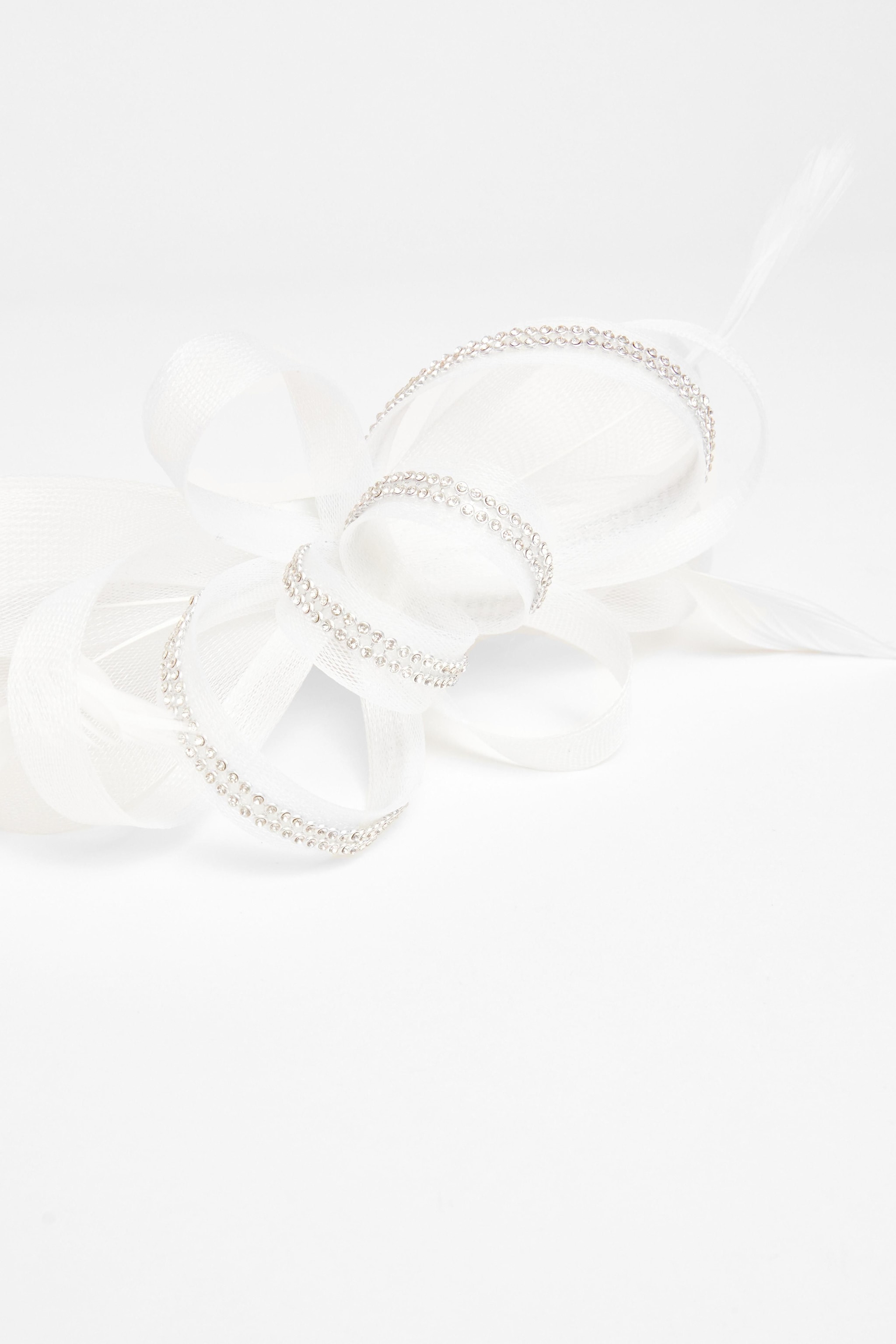 Quiz White Diamante Headband Fascinator image 2