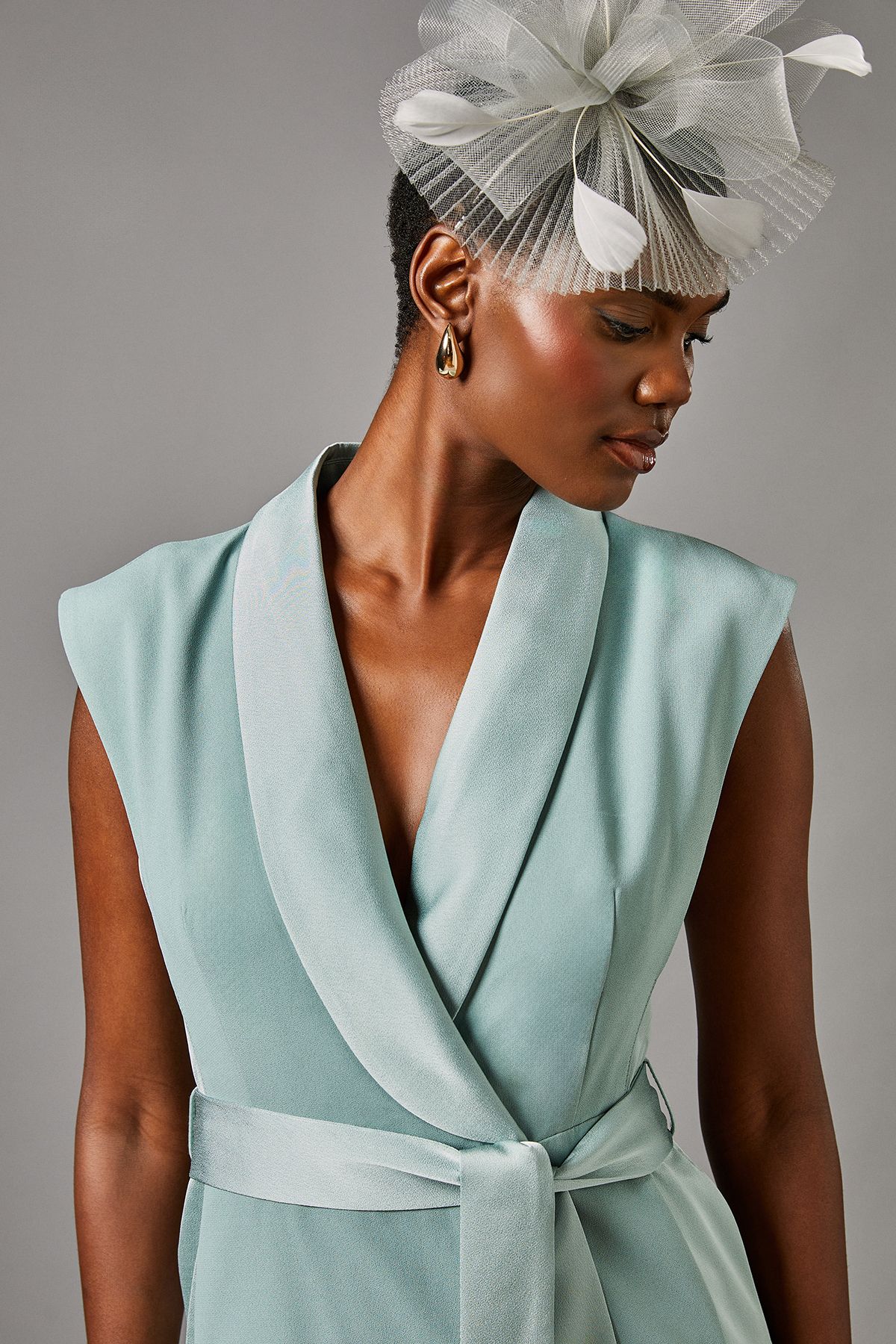 Coast Tux Satin Dress Sage image 4