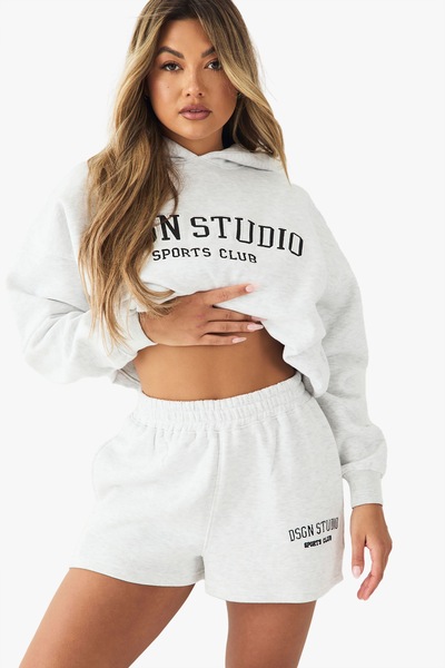 DSGN Studio DSGN Studio Sports Club Applique Sweat Short Ash Grey