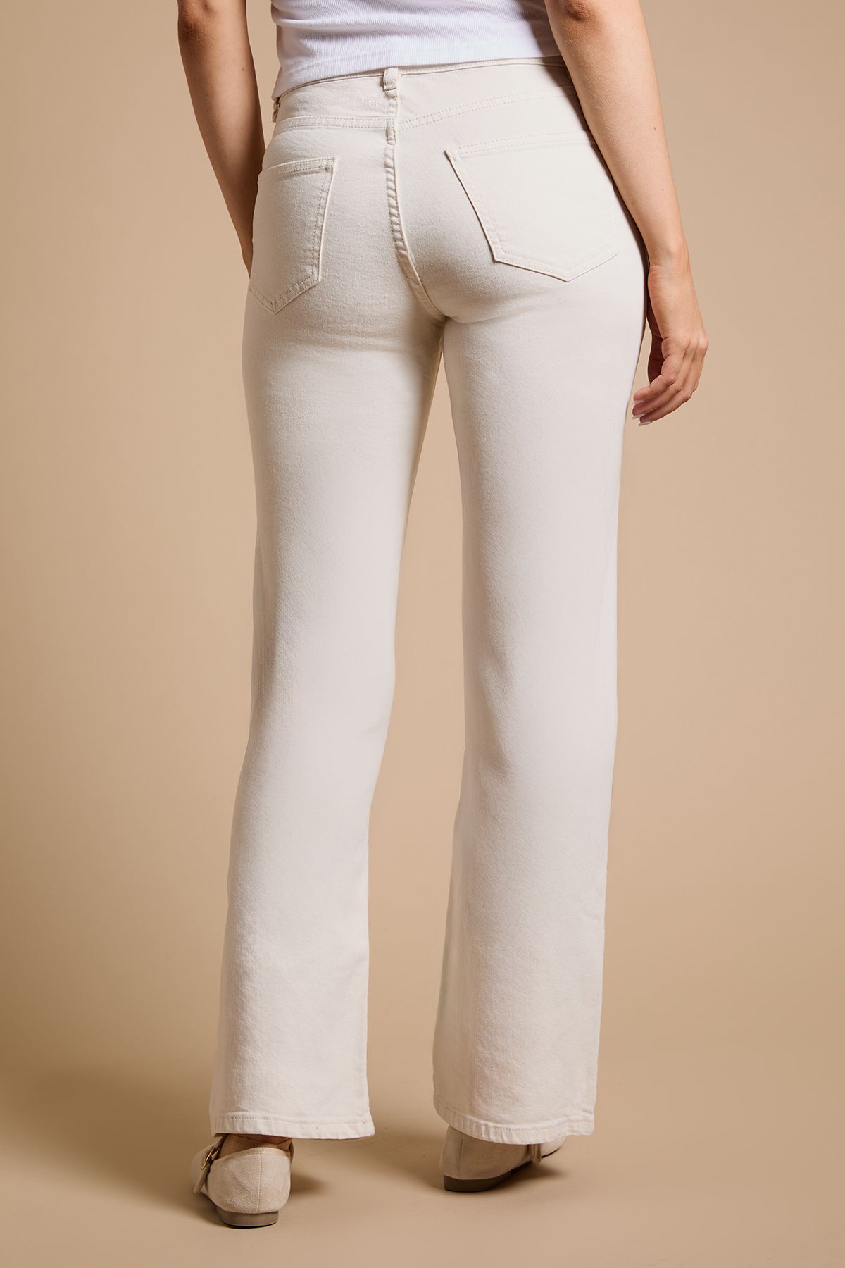 Dorothy Perkins Comfort Stretch Bootcut Jeans Ecru image 3