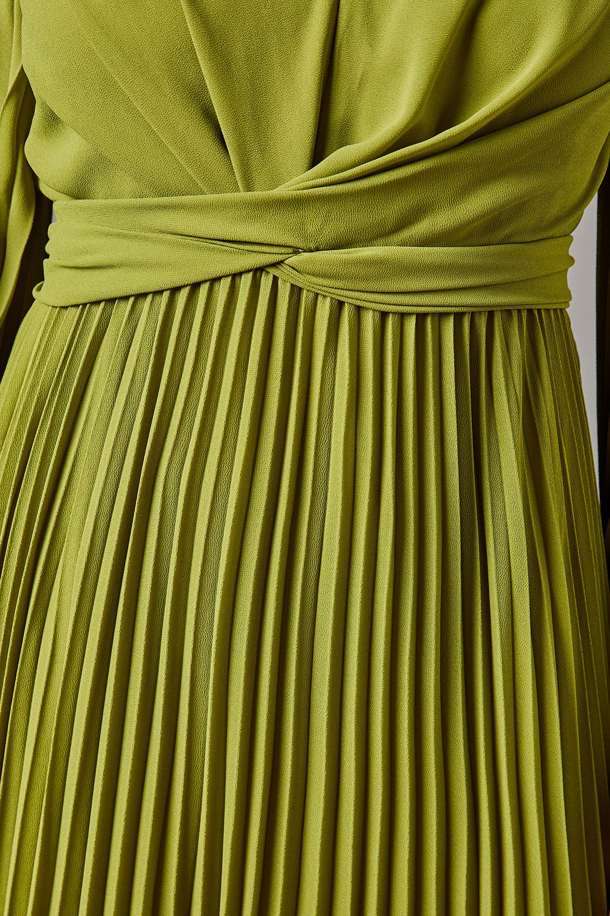 Coast Pleated Wrap Front Dress Olive image 5