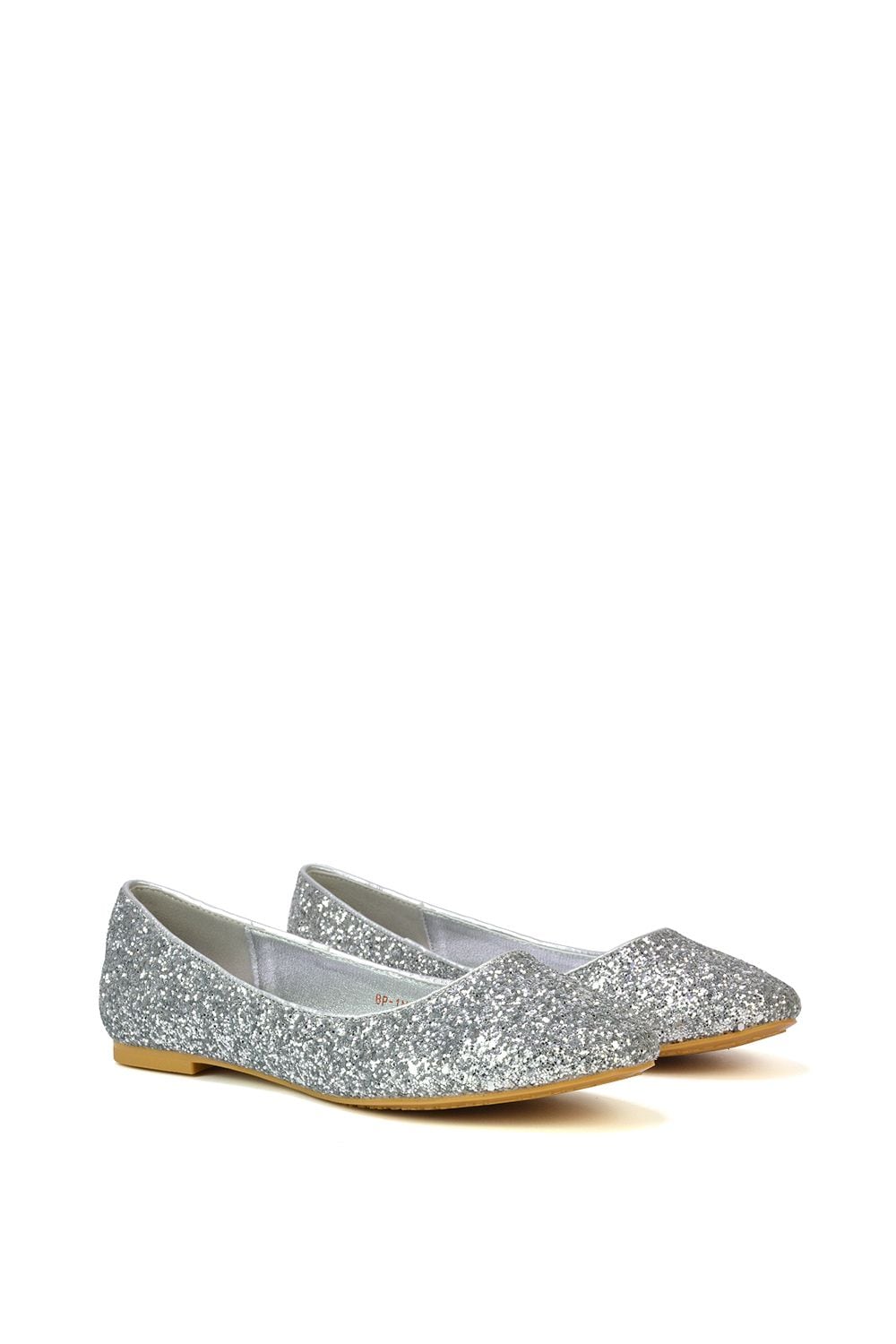XY London 'Karissa' Flat Slip on Sparkly Glitter Ballerina Pumps image 4