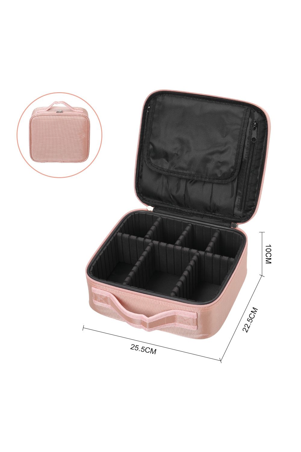 Living and Home Waterproof Vanity Travel Makeup Storage Cosmetic Bag Organizer with Adjustable Compartment image 5