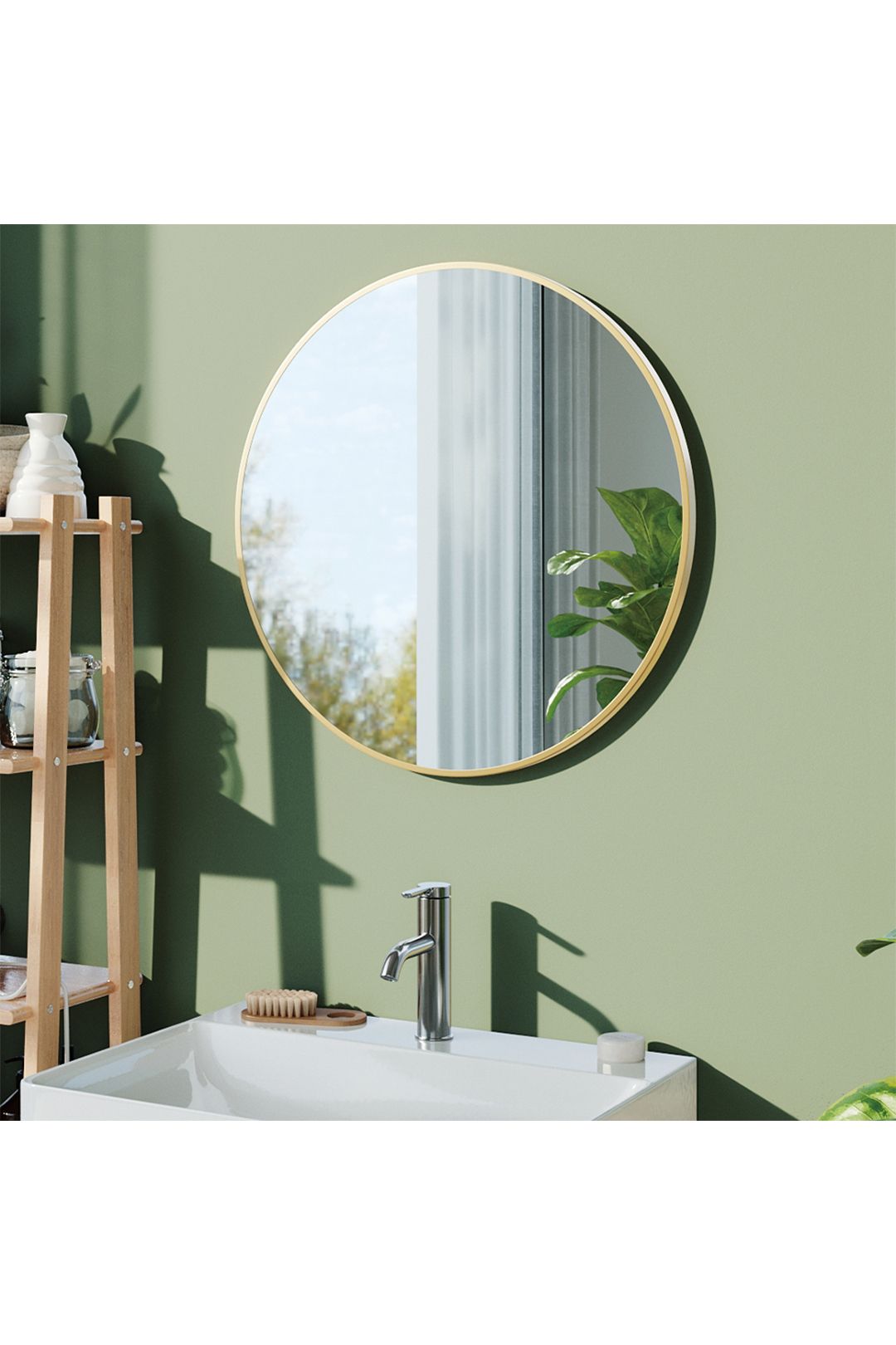 Living and Home 60cm Round Wall Mirror image 1