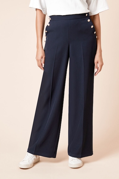 Dorothy Perkins Military Button Detail Wide Leg Trouser Navy