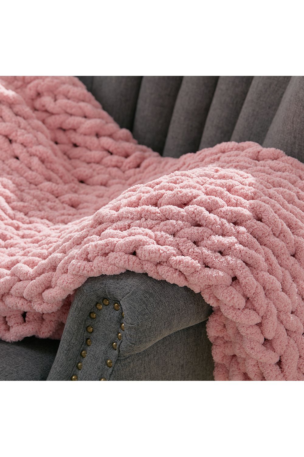 Living and Home Chunky Knit Throw Blanket 120x150cm image 5