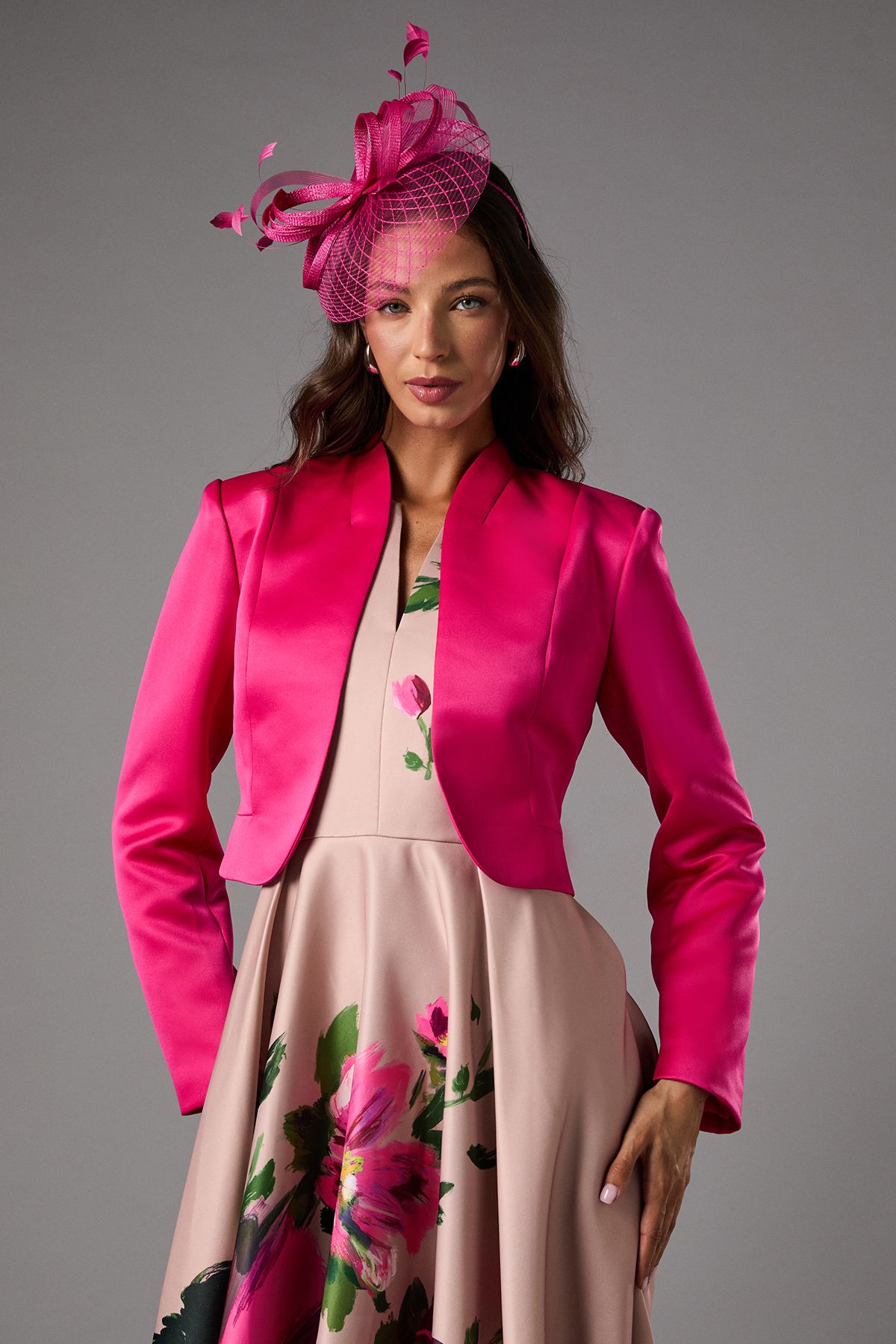 Coast Crop Satin Jacket Bright Pink image 1