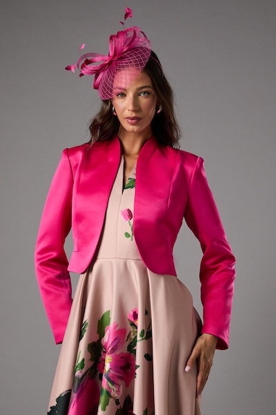 Coast Crop Satin Jacket Bright Pink