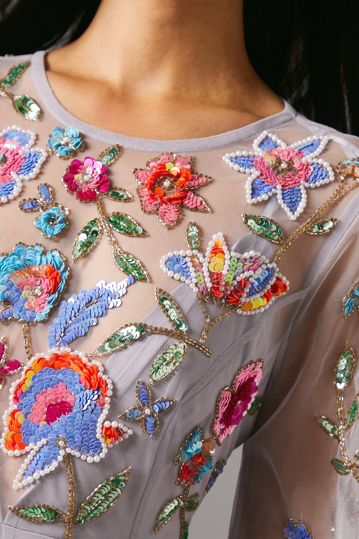 Coast Embellished Chiffon Maxi Dress Lilac image 5