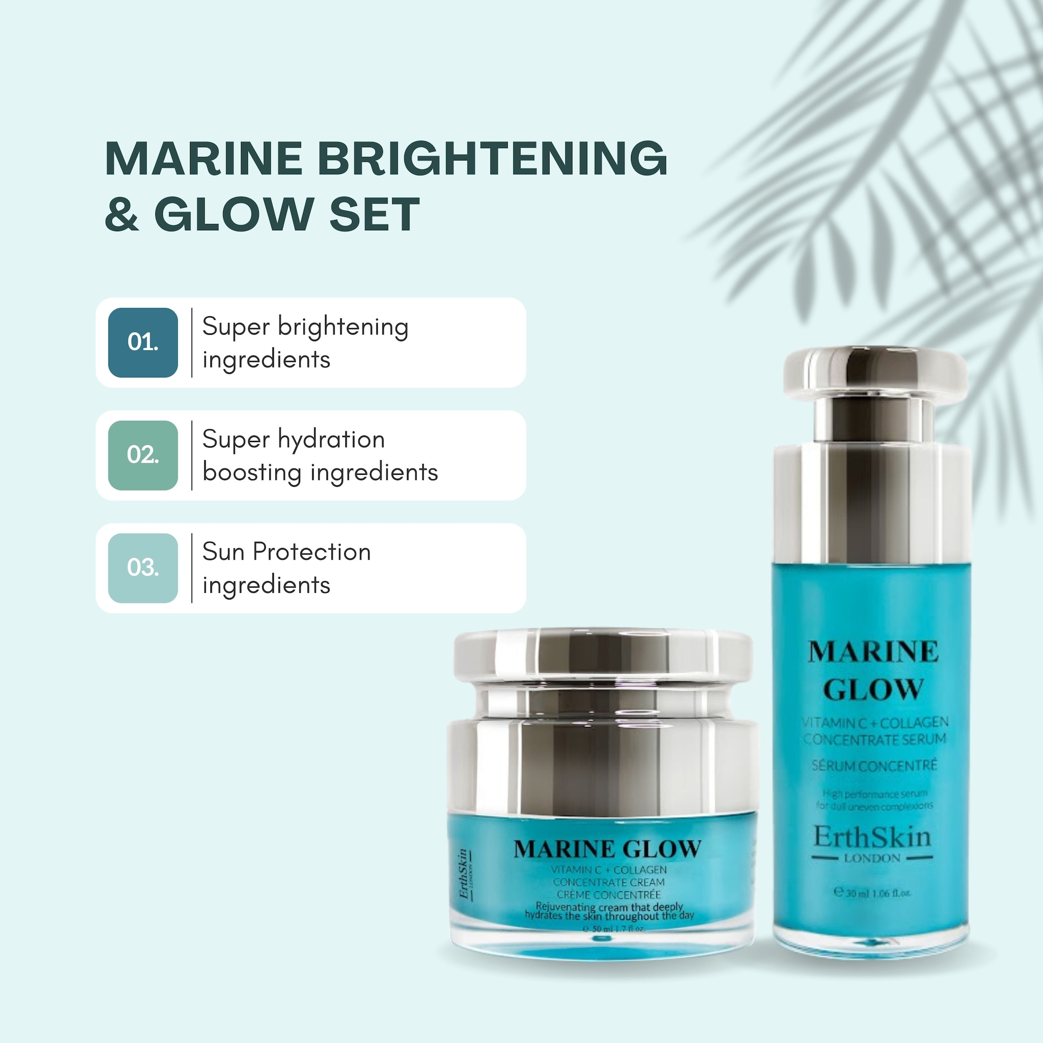 Erth Skin London Marine Glow Set: Vitamin C Serum 30ml + Marine Collagen Cream 50ml image 8
