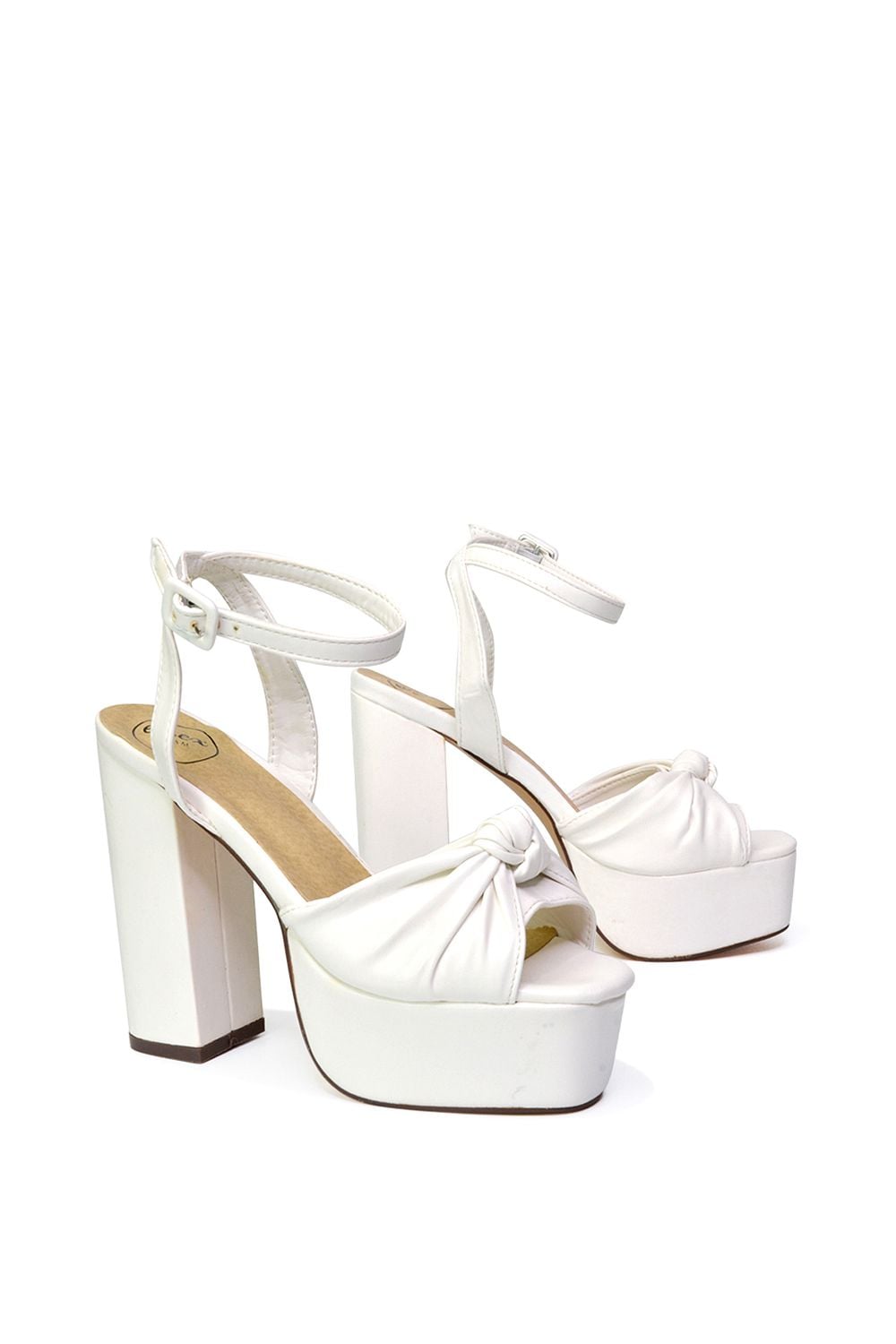 XY London 'Lillian' Peep Toe Strappy Chunky Block High Heel Platform Shoes image 3