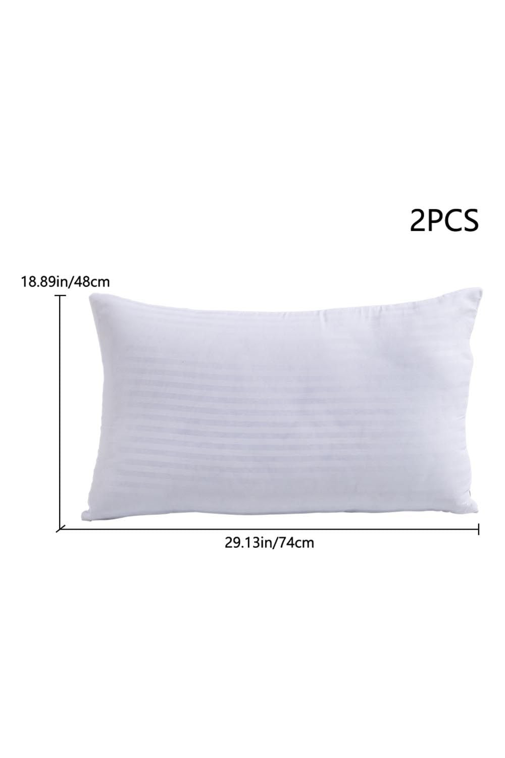 Living and Home 2Pcs Washable Stripe Bed Pillows Comfortable Medium Firm Support Pillows, 74cm L x 48cm W image 6