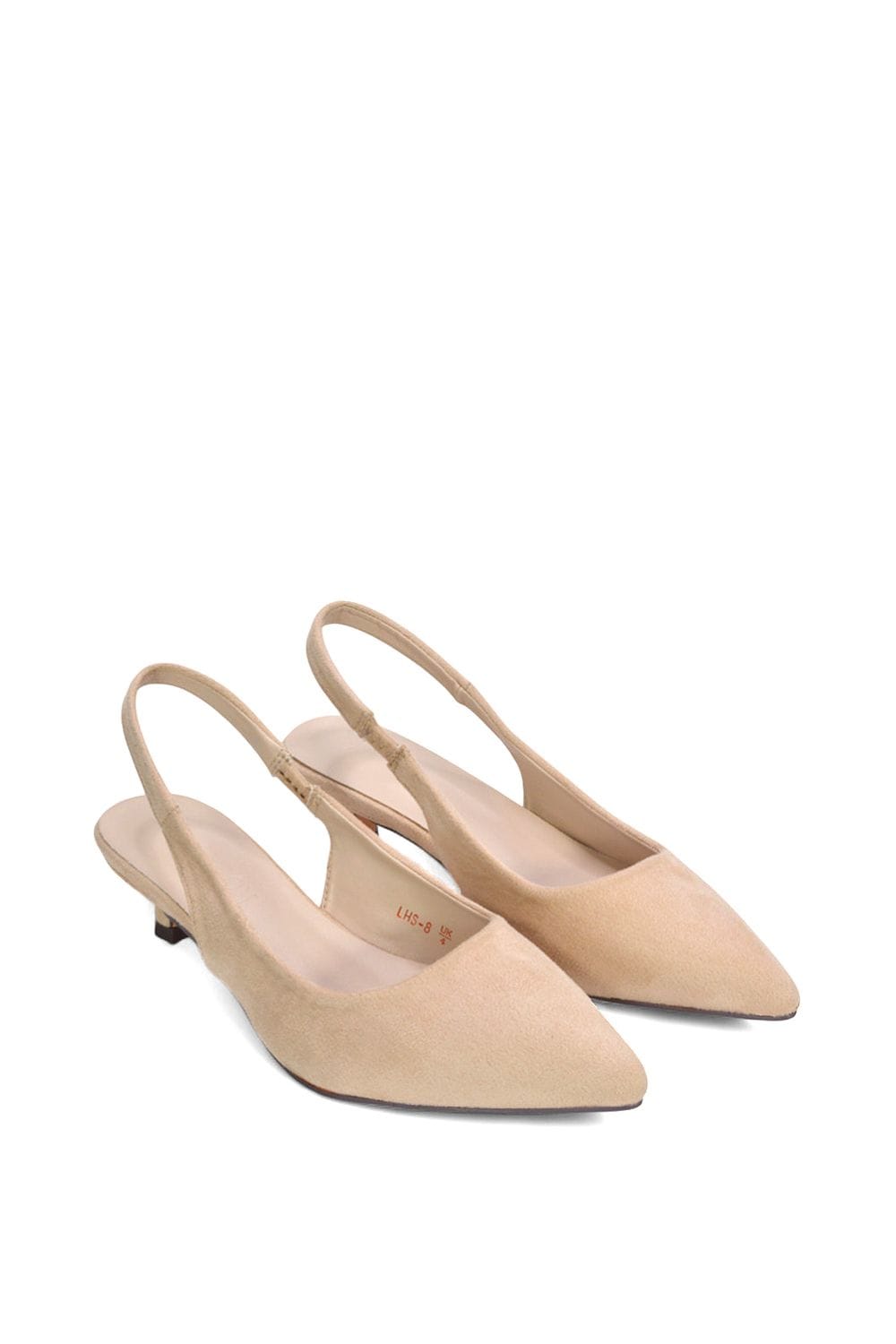 XY London 'Leila' Pointed Toe Low Kitten Heel Slingback Court Shoes image 5